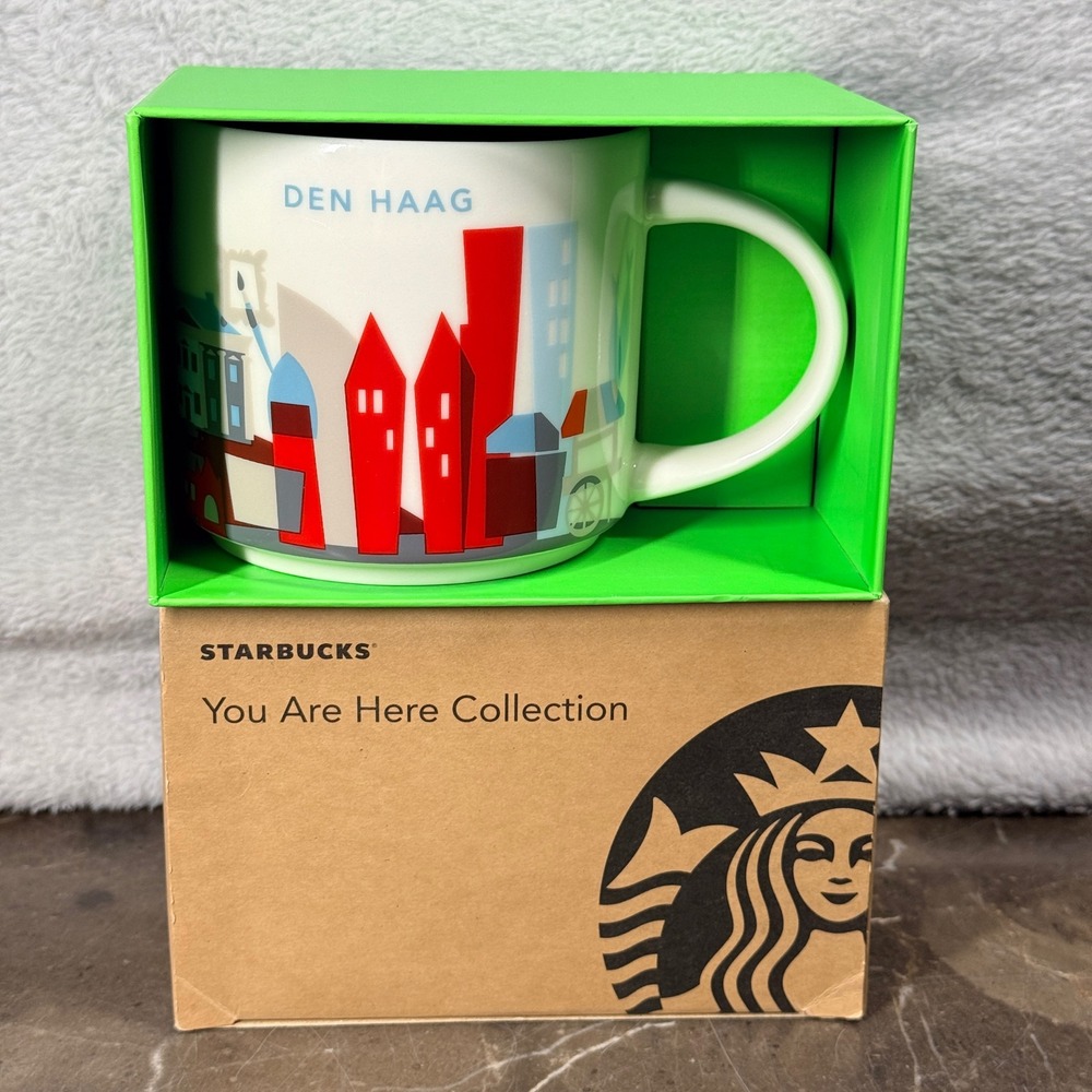 Starbucks Mug Den Haag You Are Here Collection 14oz White Red Netherlands City